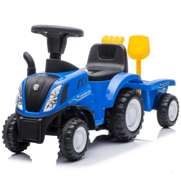 Pojízdný Traktor New Holland s Modrým Přívěsem