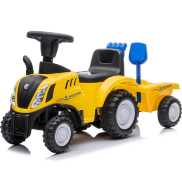 Pojízdný Traktor New Holland se Žlutým Přívěsem