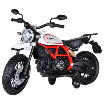 Ducati Scrambler Elektrický Dětský Motocykl - Bílý