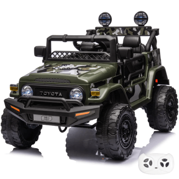 Toyota FJ Cruiser Elektrický Dětský Vůz 12 Volt s Dálkovým Ovládáním - Armádní Zelená